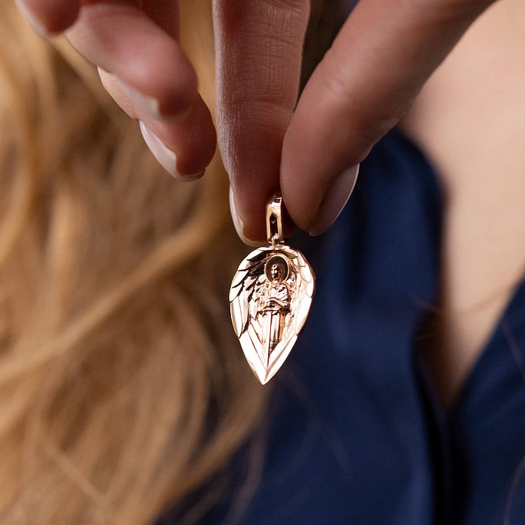 Кулон "Ангел Хранитель" в красном золоте 132702400 от ювелирного магазина Оникс - 4