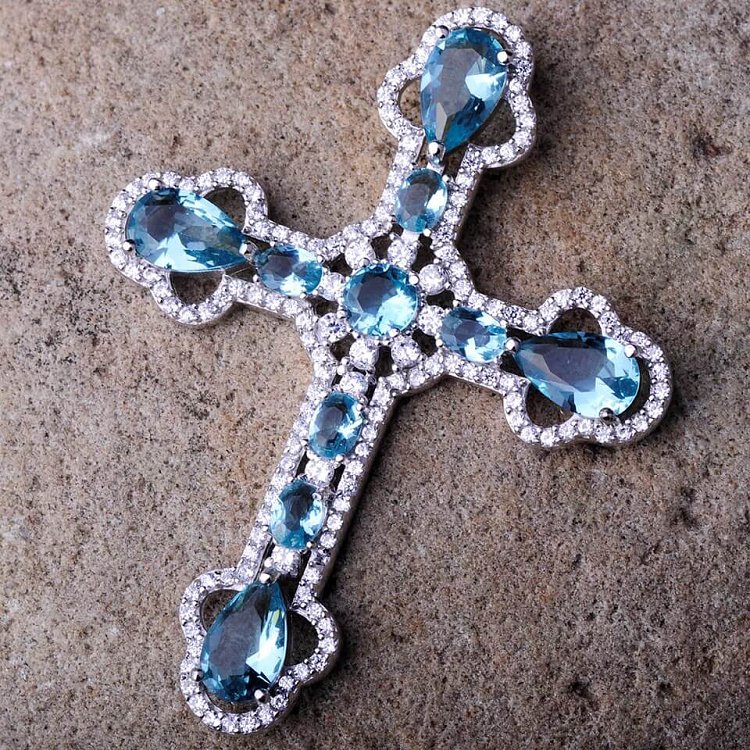 Підвіска "Хрестик" (фіаніти) 131917 від ювелірного магазину Онікс - 2