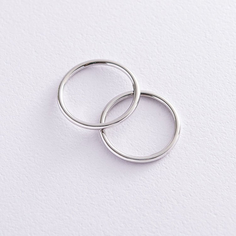 Тонкое кольцо "Минимализм" в белом золоте обр00334 от ювелирного магазина Оникс - 2