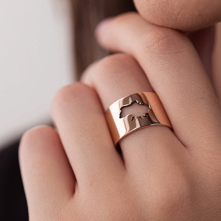 Кольцо "Моя Украина" в красном золоте к07039 от ювелирного магазина Оникс - 7