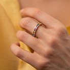 Золотое кольцо с дорожкой разноцветных камней к07582 от ювелирного магазина Оникс - 6