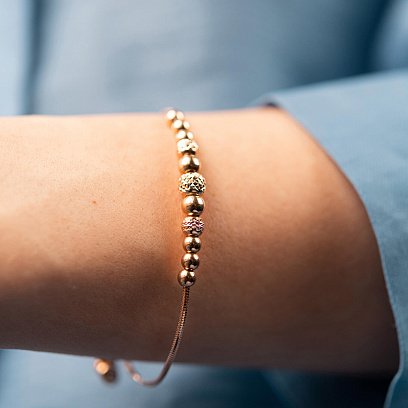 Браслет "Шарики" в красном золоте б04983 №2