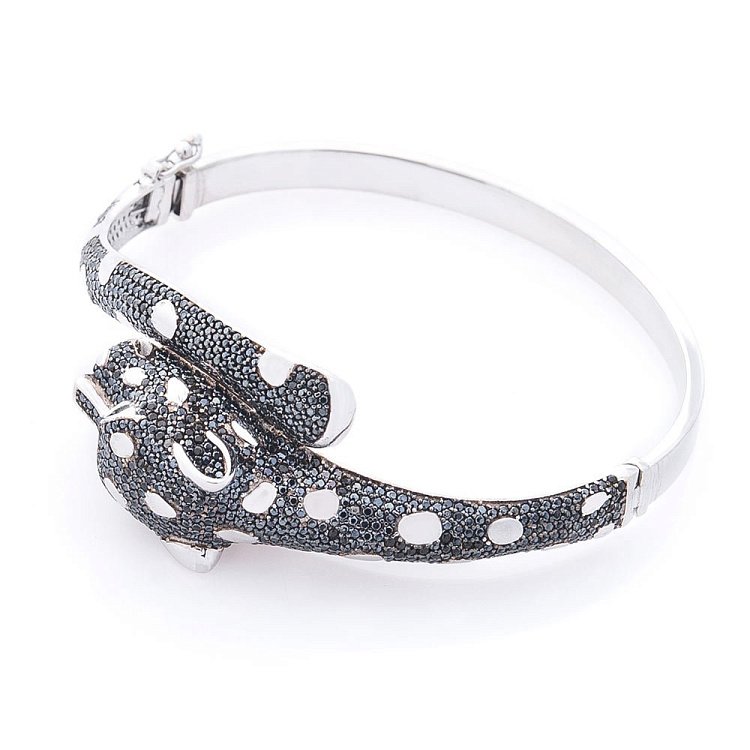 Золотой браслет "Пантера" (фианиты) б03932 от ювелирного магазина Оникс - 1