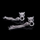 Серебряные серьги "Пантеры" с фианитами 121784 от ювелирного магазина Оникс
