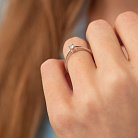 Помолвочное кольцо с фианитом (белое золото) к07169 от ювелирного магазина Оникс - 1
