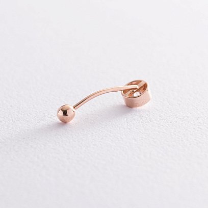 Золотой пирсинг в пупок с фианитом пир00217 №2