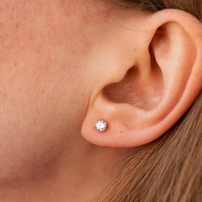 Моносерьга с фианитом (красное золото) с09177 №4