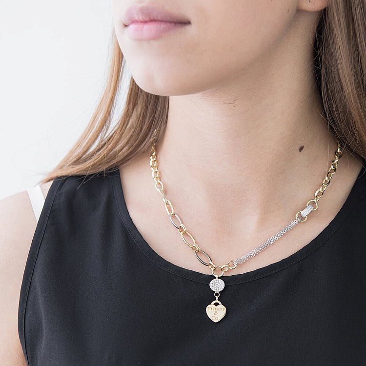 Эксклюзивное золотое колье с фианитами кол00848 от ювелирного магазина Оникс