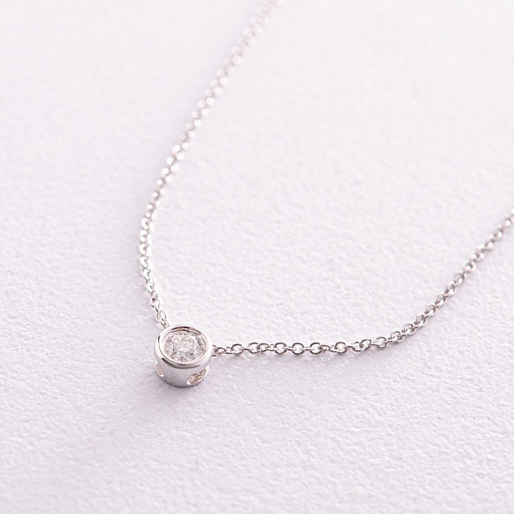 Золоте кольє з одним каменем (діамант) колб0082са від ювелірного магазину Онікс - 2