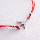 Серебряный браслет "Самолет Мрия" с красной нитью 141607 от ювелирного магазина Оникс - 2