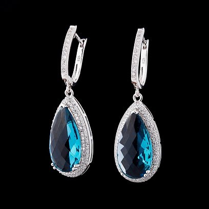 Серебряные серьги (фианиты) с15 №3