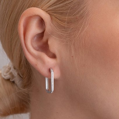 Золотые серьги с бриллиантами 319651121 №4