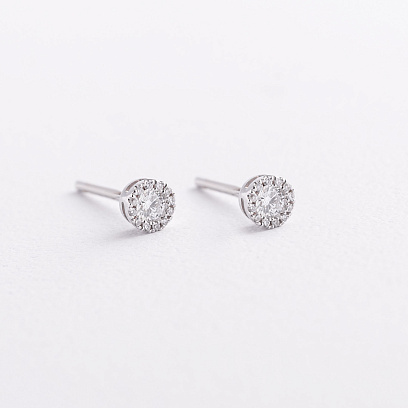 Золоті сережки - пусети з діамантами сб0665ca