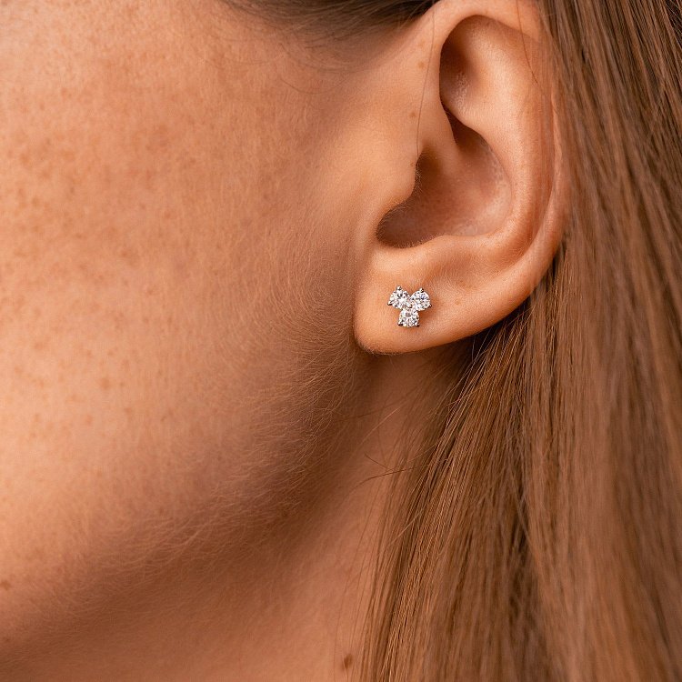 Золоті сережки - пусети з діамантами сб0409nl від ювелірного магазину Онікс - 3