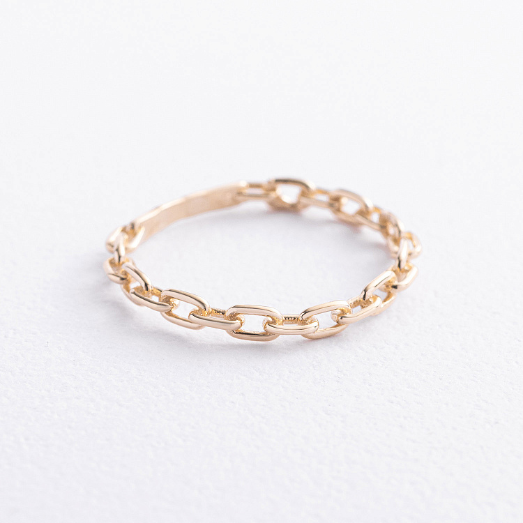 Кольцо "Цепочка" в желтом золоте к08499 от ювелирного магазина Оникс - 1