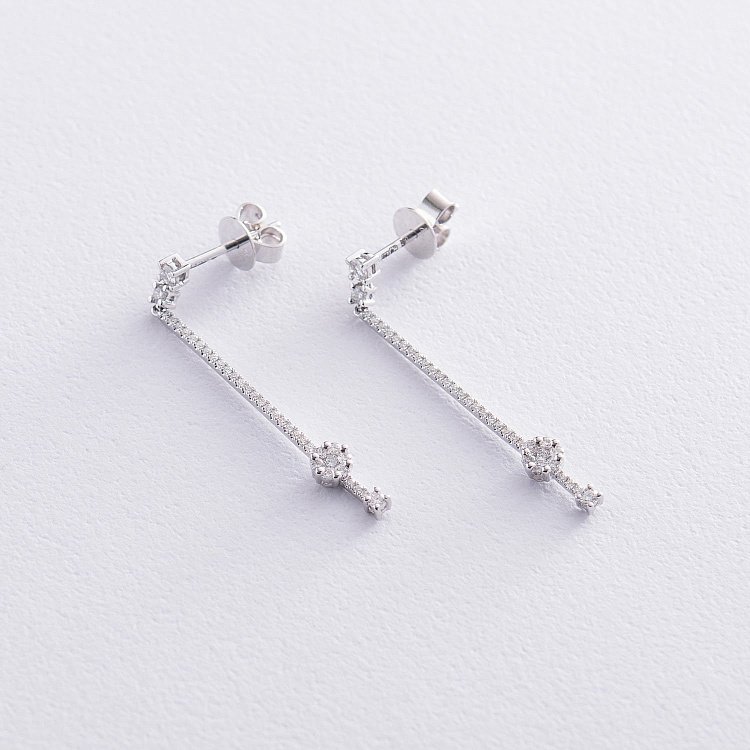 Золотые серьги - пусеты с бриллиантами сб0326ca от ювелирного магазина Оникс - 2