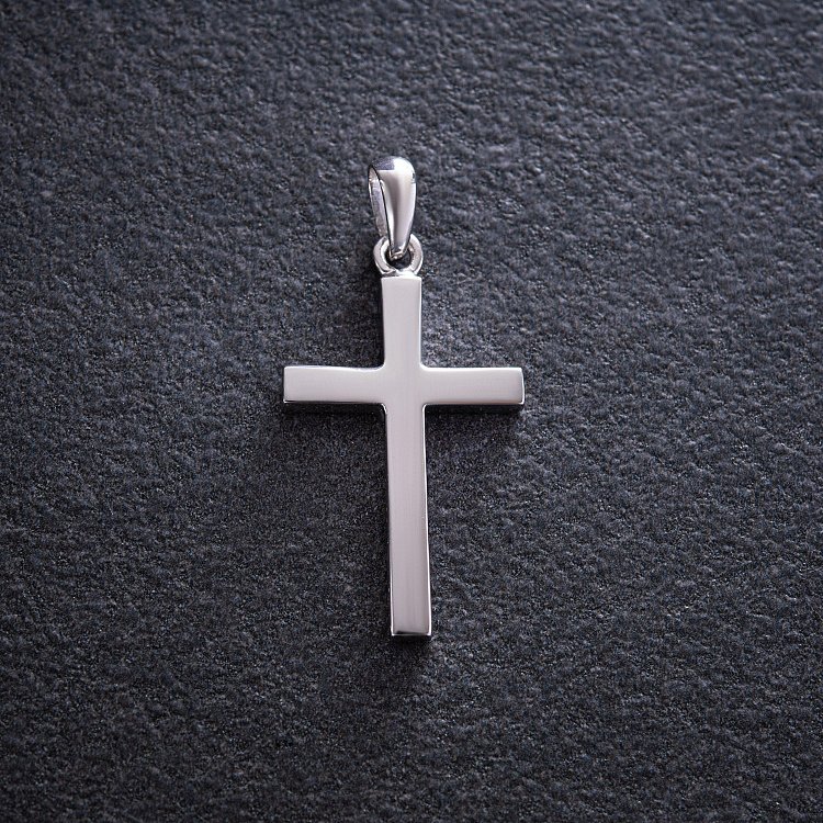 Серебряный крест ручной работы "Минимализм" 132750 от ювелирного магазина Оникс - 3