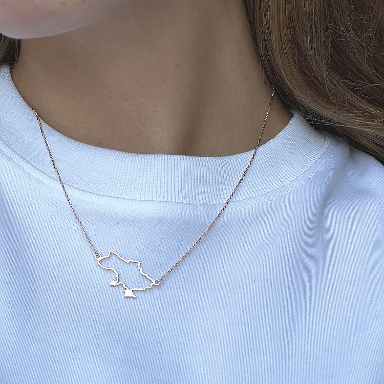 Колье "Карта Украины" в красном золоте 4034ч от ювелирного магазина Оникс - 6