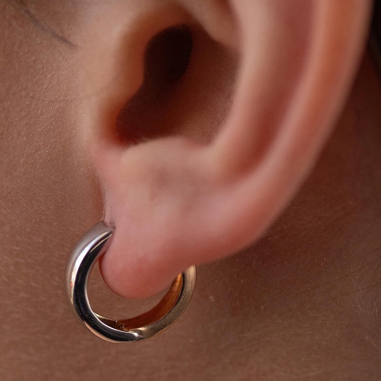 Золоті сережки-кільця без каменів с05029 від ювелірного магазину Онікс - 11