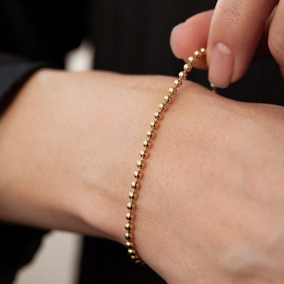 Браслет "Шарики" в  желтом золоте б05701 №6