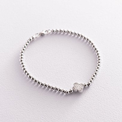 Браслет "Клевер" из белого золота б04582