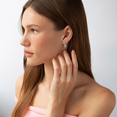 Сережки "Alisia" у білому золоті с09220 №5