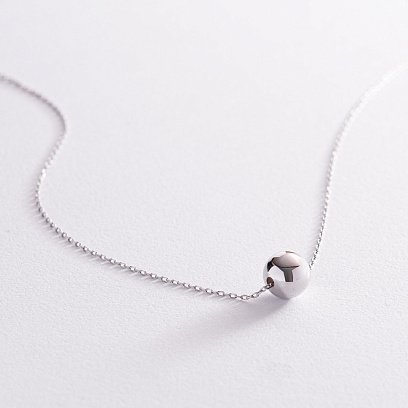 Серебряное колье "Шар" (9 мм) 181200 №4