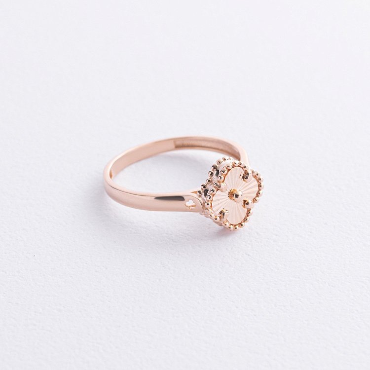 Каблучка "Конюшина" в червоному золоті к08061 від ювелірного магазину Онікс - 2