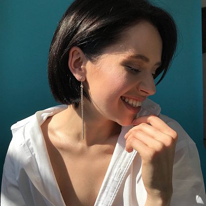 Висячие серьги из серебра 122287 №3