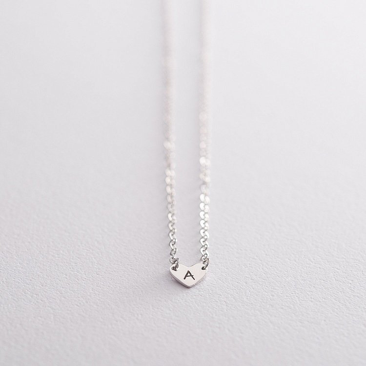 Срібне кольє Сердечко для гравіювання 18994 від ювелірного магазину Онікс - 4