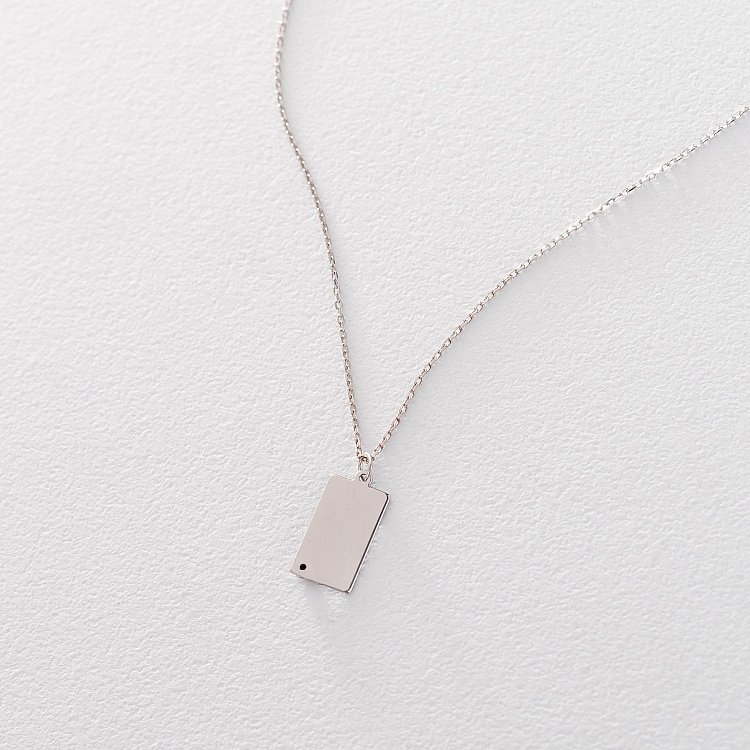 Серебряное колье с фианитом 18871 от ювелирного магазина Оникс