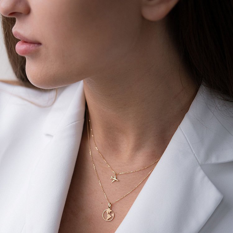 Кольє в жовтому золоті "Навколосвітня подорож" кол01685 від ювелірного магазину Онікс - 6