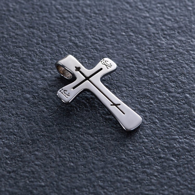 Крестик в белом золоте (чернение) п03786 от ювелирного магазина Оникс - 4