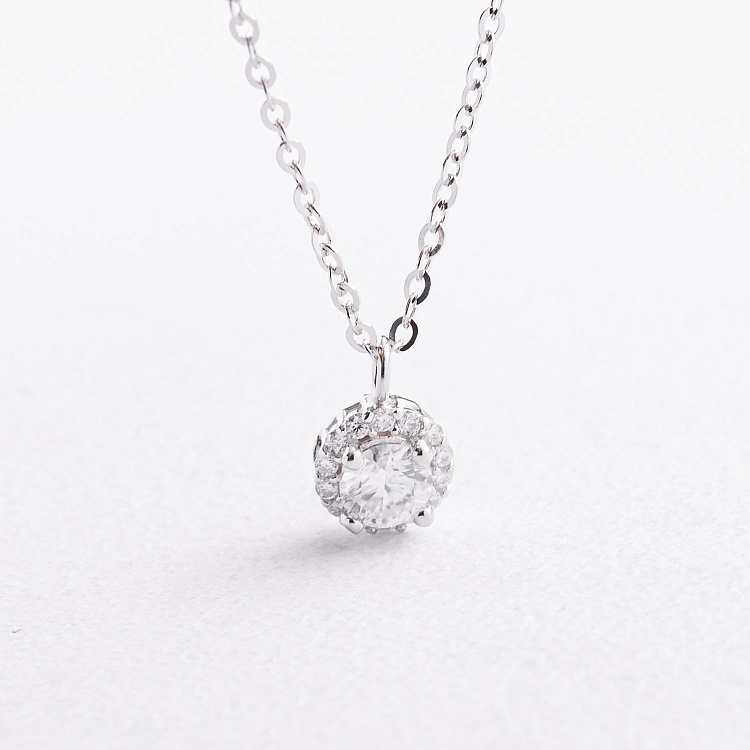 Серебряное колье с фианитами 181388 от ювелирного магазина Оникс