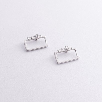 Золоті сережки "Хрестики" з діамантами сб0561ri №3