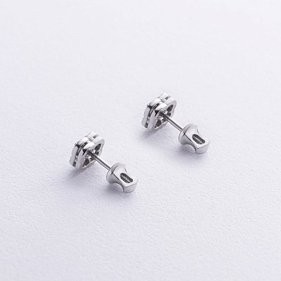 Золоті сережки - пусети "Конюшина" з діамантами 333821122 №3