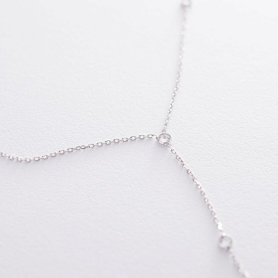 Серебряное колье с фианитами 18654 №5