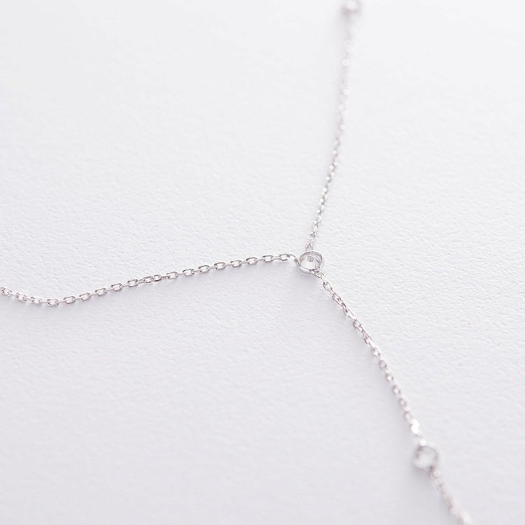 Серебряное колье с фианитами 18654 от ювелирного магазина Оникс - 4