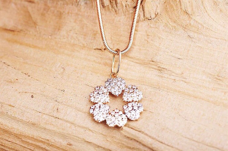 Подвеска "Цветочек" (фианит) п01555 от ювелирного магазина Оникс - 2