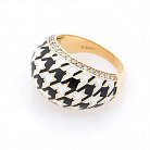 Золотое кольцо с эмалью и бриллиантами 4528-1300 от ювелирного магазина Оникс - 1