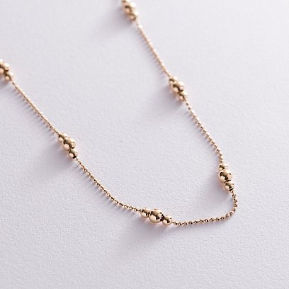 Колье "Шарики" в желтом золоте кол02023 №4