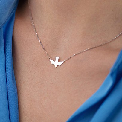 Кольє "Ластівка" у білому золоті кол02365 №4