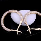 Золотые женские сережки кольца с фианитами с02299 от ювелирного магазина Оникс - 1
