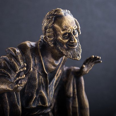 Бронзова фігура ручної роботи "Єврей з півнем" сер00016 №3