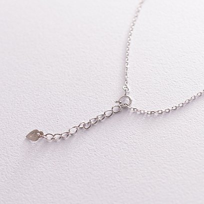 Серебряное колье с одним фианитом 181092 №3