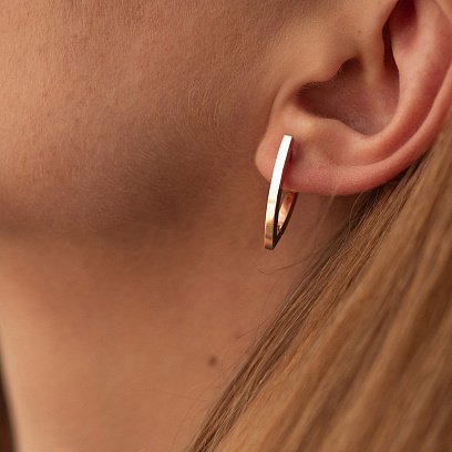 Серьги "Венди" в красном золоте с08519 №4