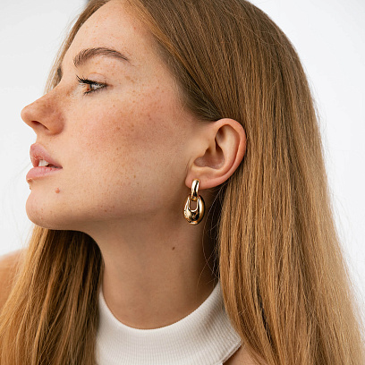 Серьги "Melaine" в желтом золоте с09150 №3