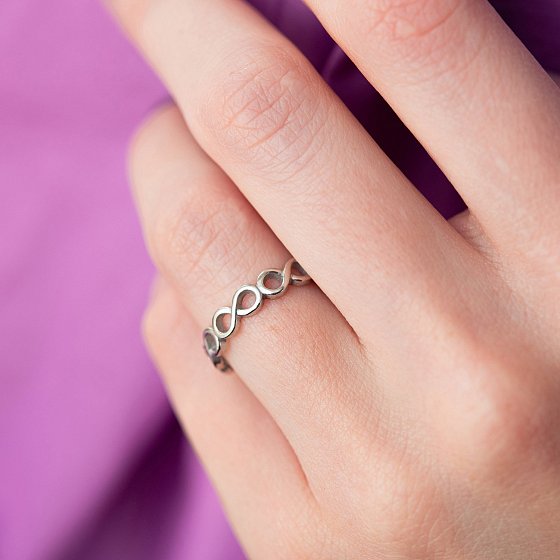 Серебряное кольцо "Бесконечность" 3946 №4
