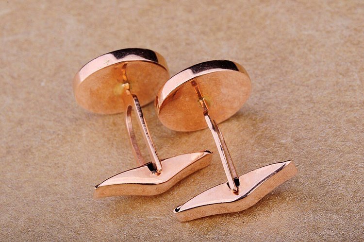 Золотые запонки с узором (эмаль) зап00018 от ювелирного магазина Оникс - 2