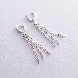 Серебряные серьги "Цепочки" 122778